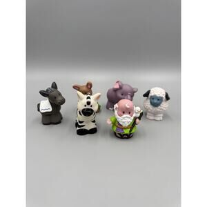 Little People Fisher Price Noah’s Ark Noah Figure W/ 5 Assorted Animals READ DE
